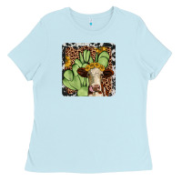Baby Blue cactus hereford coaster Ladies Tee - JahusDesignShop