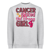 Heather Grey cancer picked the wrong girl Heavyweight Sweatshirt - NancyCooperArtShop
