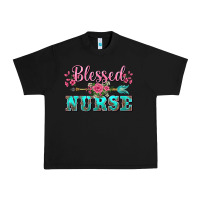 Black western blessed nurse pink floral arrow Urban Heavy Tee - BarkalooDesign