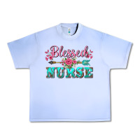 Grape Ice western blessed nurse pink floral arrow Urban Heavy Tee - BarkalooDesign