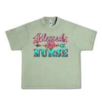 Oil Green western blessed nurse pink floral arrow Urban Heavy Tee - BarkalooDesign