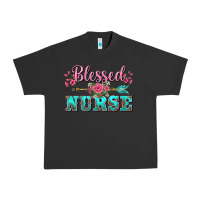 Pigment Black western blessed nurse pink floral arrow Urban Heavy Tee - BarkalooDesign