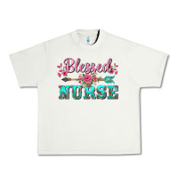 Western Blessed Nurse Pink Floral Arrow Urban Heavy Tee | Teevron