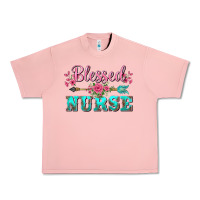 Salmon western blessed nurse pink floral arrow Urban Heavy Tee - BarkalooDesign