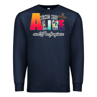 Navy He is Alive Premium Sweatshirt - Bettercallsaul