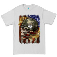 Dove Grey Army skull 4th of july Premium Tee - CowGirlArtShop