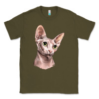 Army Green Sphynx Cat Classic Tee - LillyAllenDesigns