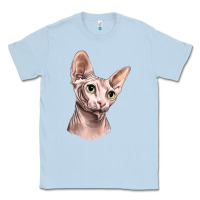 Dusty Blue Sphynx Cat Classic Tee - LillyAllenDesigns
