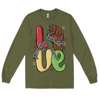 Army Green love juneteenth Long Sleeve Tee - MaliasSmallBusiness