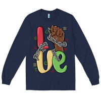 Navy love juneteenth Long Sleeve Tee - MaliasSmallBusiness