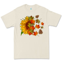 Bone sunflower and autumn leaves Premium Tee - HRA Design Shop