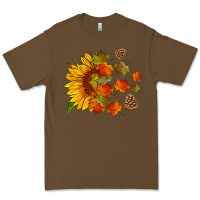 Cacao sunflower and autumn leaves Premium Tee - HRA Design Shop