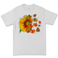 Dove Grey sunflower and autumn leaves Premium Tee - HRA Design Shop