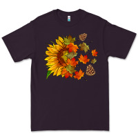 Plum sunflower and autumn leaves Premium Tee - HRA Design Shop