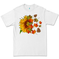 White sunflower and autumn leaves Premium Tee - HRA Design Shop