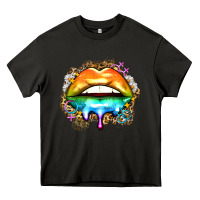 Asphalt rainbow lips Heavy Core Tee - Zillion Design Studio