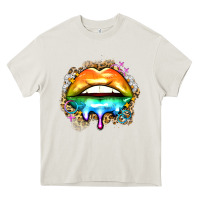 Cream rainbow lips Heavy Core Tee - Zillion Design Studio
