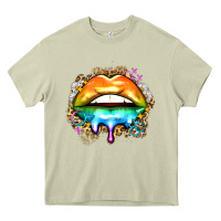 Mossy rainbow lips Heavy Core Tee - Zillion Design Studio