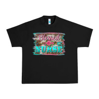 Black western blessed nurse pink floral arrow  background Urban Heavy Tee - BarkalooDesign