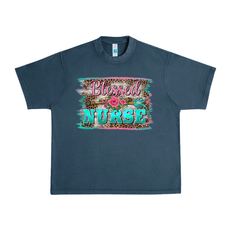 Western Blessed Nurse Pink Floral Arrow  Background Urban Heavy Tee by BarkalooDesign | Teevron