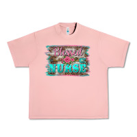 Salmon western blessed nurse pink floral arrow  background Urban Heavy Tee - BarkalooDesign