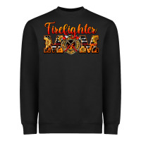 Black American Firefighter Mom Heavyweight Sweatshirt - LillyAllenDesigns