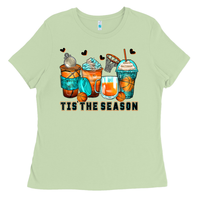 Tis' The Season Basketball Coffee Cups Ladies Tee by Zillion Design Studio | Teevron
