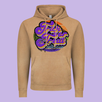 Trick Or Treat Vintage Hoodie Designed By Jahusdesignshop