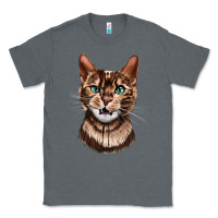 Charcoal Heather Bengal Cat Face Classic Tee - LillyAllenDesigns