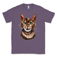 Lavender Bengal Cat Face Classic Tee - LillyAllenDesigns