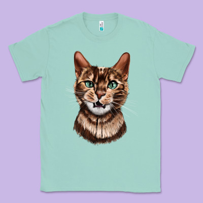 Bengal Cat Face Classic Tee Designed By Lillyallendesigns