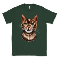 Sports Green Bengal Cat Face Classic Tee - LillyAllenDesigns
