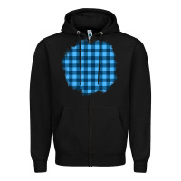 Black Winter Tartan Patch Zipper Hoodie - BundleAndBundleShop
