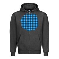 Charcoal Heather Winter Tartan Patch Zipper Hoodie - BundleAndBundleShop