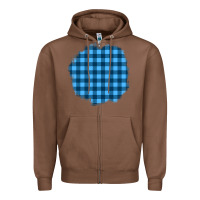 Chestnut Winter Tartan Patch Zipper Hoodie - BundleAndBundleShop