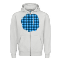 Dove Grey Winter Tartan Patch Zipper Hoodie - BundleAndBundleShop