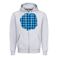 Heather Grey Winter Tartan Patch Zipper Hoodie - BundleAndBundleShop