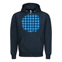 Navy Winter Tartan Patch Zipper Hoodie - BundleAndBundleShop