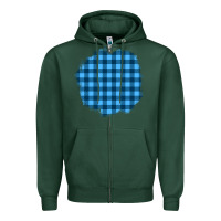 Sports Green Winter Tartan Patch Zipper Hoodie - BundleAndBundleShop