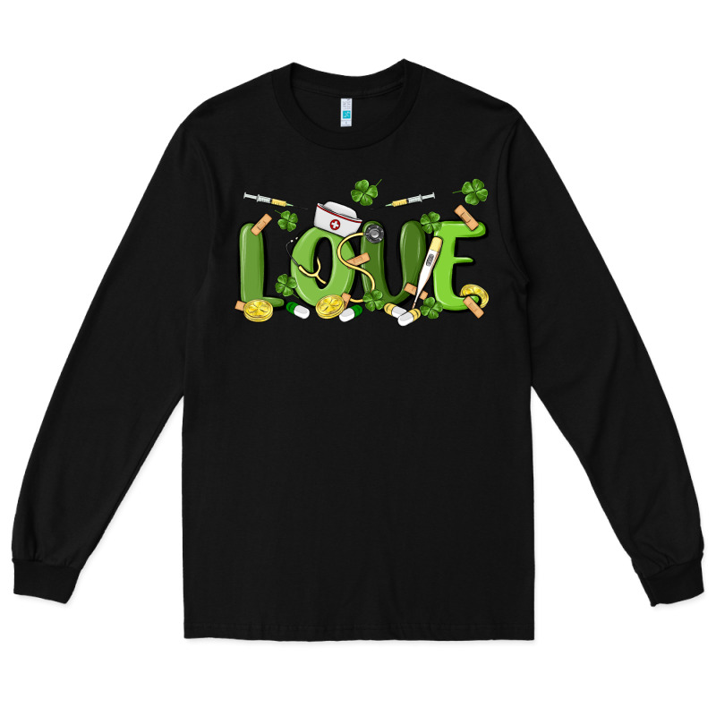 St Patricks Love Nurse Long Sleeve Tee by MaliasSmallBusiness | Teevron