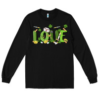 Black st patricks love nurse Long Sleeve Tee - MaliasSmallBusiness