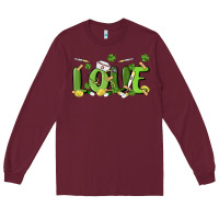 Burgundy st patricks love nurse Long Sleeve Tee - MaliasSmallBusiness