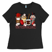 Black tis' the season baseball coffee cups Ladies Tee - Zillion Design Studio