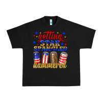 Black getting star spangled hammered Urban Heavy Tee - NancyCooperArtShop