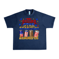 Navy getting star spangled hammered Urban Heavy Tee - NancyCooperArtShop