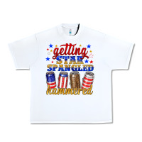 White getting star spangled hammered Urban Heavy Tee - NancyCooperArtShop