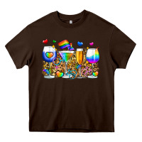 Chocolate Brown pride wine cups Heavy Core Tee - Zillion Design Studio
