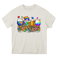 Cream pride wine cups Heavy Core Tee - Zillion Design Studio