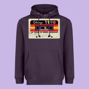 Vintage 1990 60th Birthday Cassette 30 Years Old 60 Years Heavyweight Hoodie Designed By Bettercallsaul