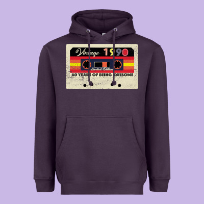 Vintage 1990 60th Birthday Cassette 30 Years Old 60 Years Heavyweight Hoodie Designed By Bettercallsaul